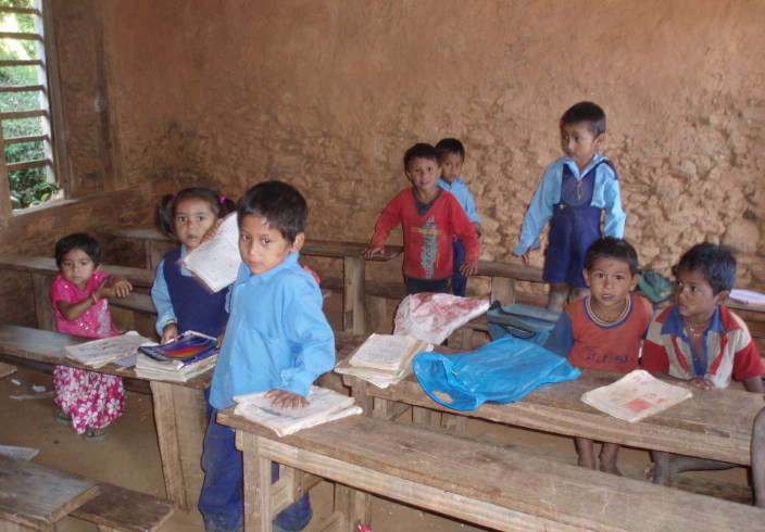 The interior of all Shree Prabhat classrooms looked like this before the refurbishment in 2010. This one would become the library below!