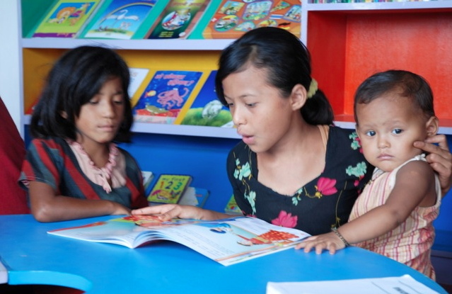 None of the children had ever seen colour books before the library opened in 2010. The library is by far the most popular room in school